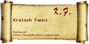 Kreisch Fanni névjegykártya